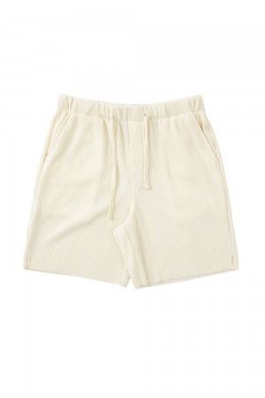 Young LA 148 Pleated Festival Shorts Cream | Australia CWOET-5426