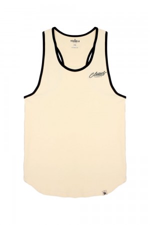 Young LA 324 Classics Stringer Tank Cream | Australia ZNPJY-4965