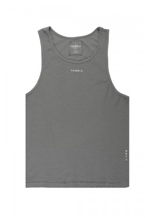 Young LA 325 Marine Slub Tanks Grey | Australia HFQRO-0128
