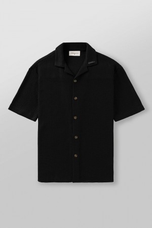 Young LA 4036 - Crochet Shirts Black | Australia OMPHK-3148