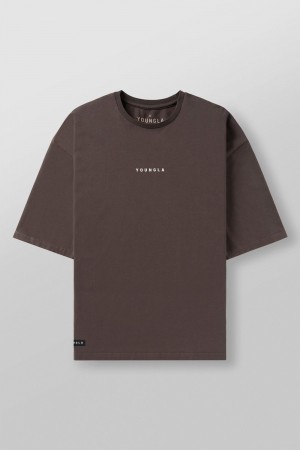 Young LA 4055 - Essential Supersized Tees Brown | Australia RYUET-8514