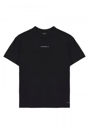 Young LA 472 - Mellow Logo Tees Black | Australia TIBDR-1246