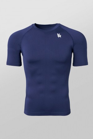 Young LA 477 - Combat Compression Tees Dark Blue | Australia XOJMR-6234