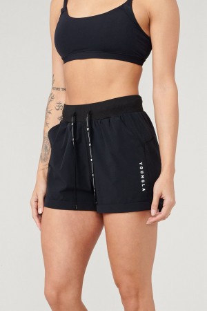 Young LA W104 Velocity Running Shorts Black | Australia OTKHG-9105