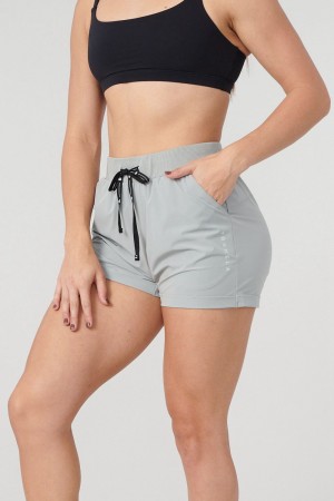 Young LA W104 Velocity Running Shorts Light Grey | Australia XSKOU-7123