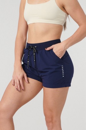 Young LA W104 Velocity Running Shorts Navy | Australia VDLBY-8052