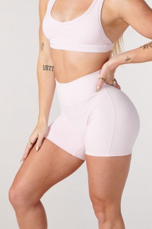 Young LA W112 Effortless Biker Shorts Pink | Australia MJYOH-8534