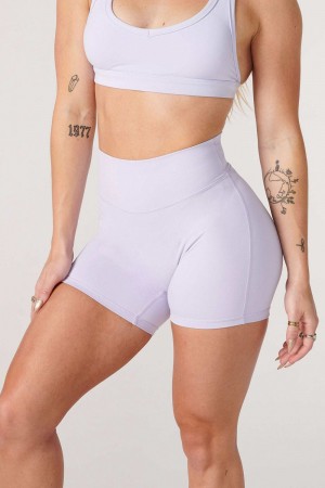 Young LA W112 Effortless Biker Shorts Purple | Australia QRSZV-1205
