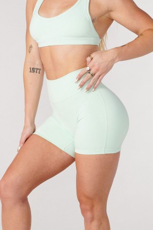 Young LA W112 Effortless Biker Shorts Turquoise | Australia KXPRW-6347