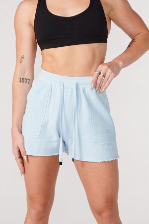 Young LA W114 Reversed Terry Shorts Blue | Australia MQXNY-7480