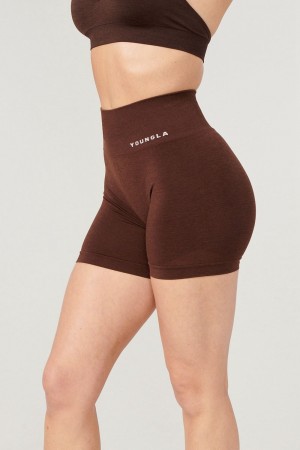 Young LA W120 - Core Seamless Shorts Dark Brown | Australia YTXKF-3417