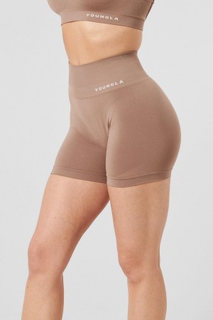 Young LA W120 - Core Seamless Shorts Khaki | Australia PLCJY-2683