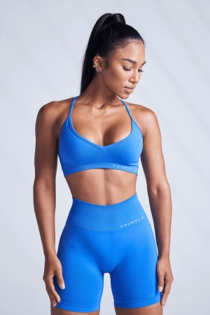 Young LA W327 - Core Seamless Sports Bra Blue | Australia TZIRO-0893