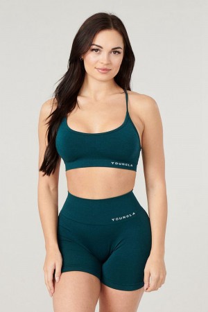 Young LA W329 - Core Seamless Scoop Neck Bra Teal | Australia QSDVH-0238