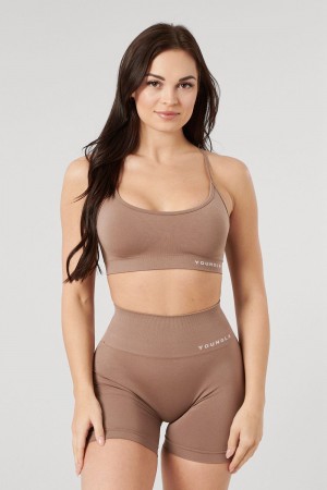 Young LA W329 - Core Seamless Scoop Neck Bra Khaki | Australia MHISX-7094