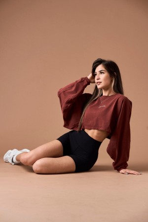 Young LA W434 - Lazyday Longsleeve Top Red | Australia ADHSI-2450